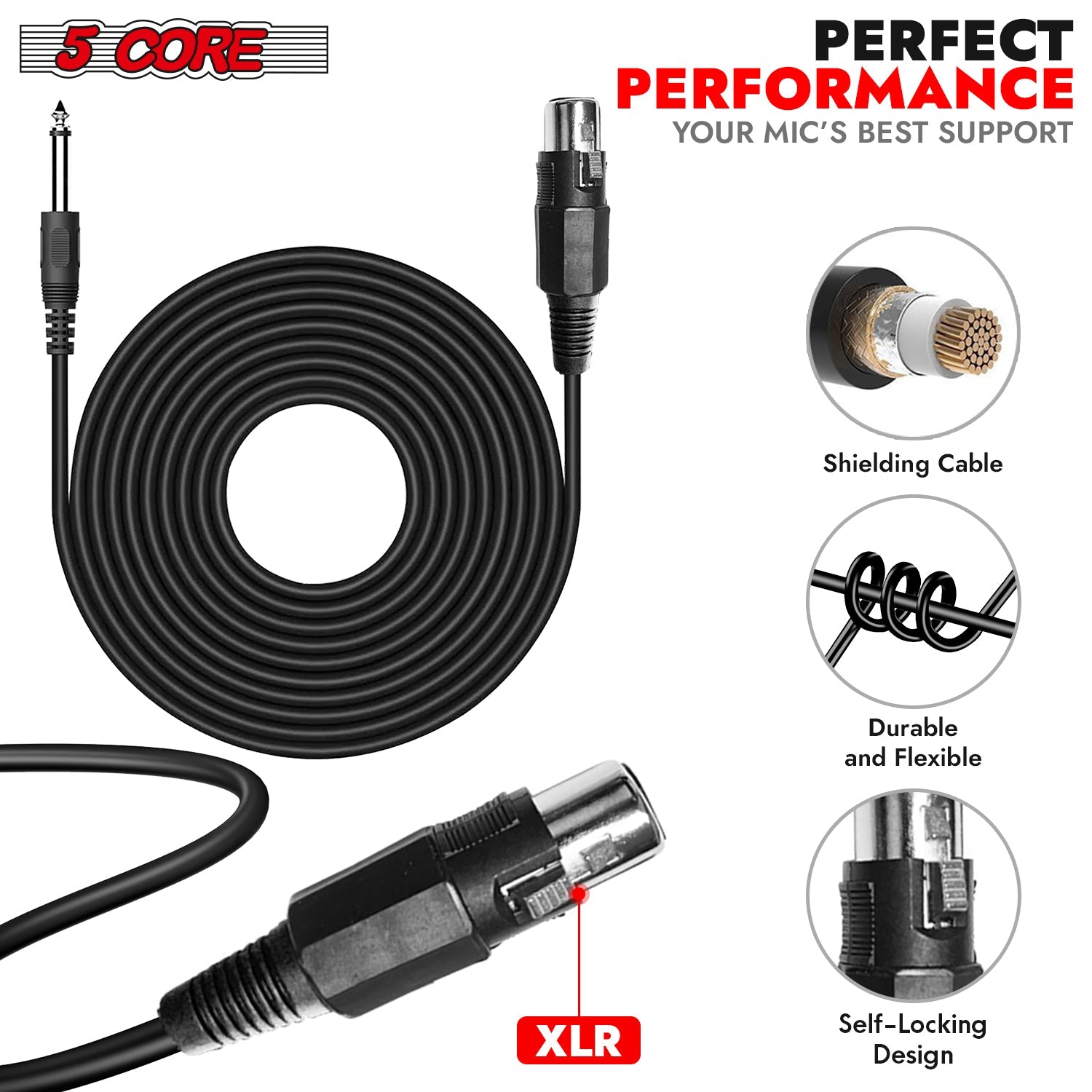 5Core XLR Microphone Dynamic Mic Karaoke Singing Studio Mics Handheld Microfono-3