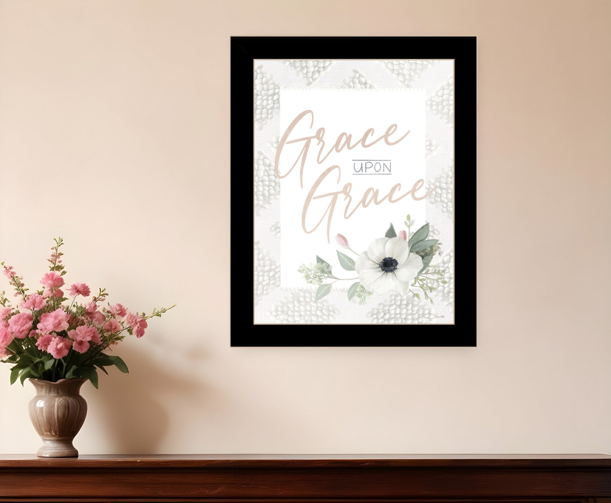 Grace Upon Grace Black Framed Print Wall Art-0